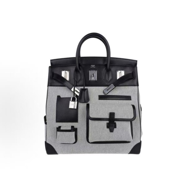 HERMES Birkin 40 silver buckle gold handbag 40 Women\'s grey